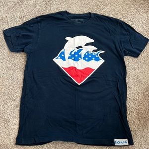 Pink dolphin T-shirt, men’s size medium 4th of July